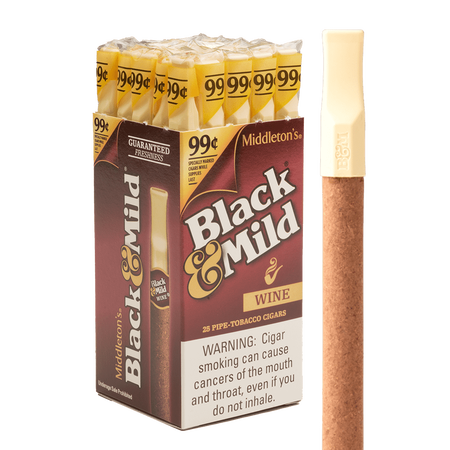 Black & Mild Cigars Wine 25ct Upright Cigars